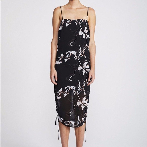 SHONA JOY Ruched Slip Dress In Shadows Black - Picture 5 of 16